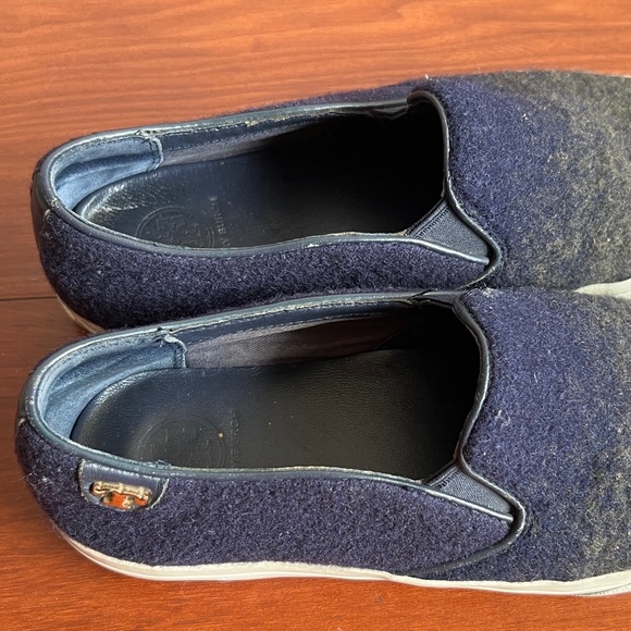TORY BURCH Navy Olive Stardust Slip-on Sneaker Ombre Wool Flats shoes size 6 - Picture 2 of 6